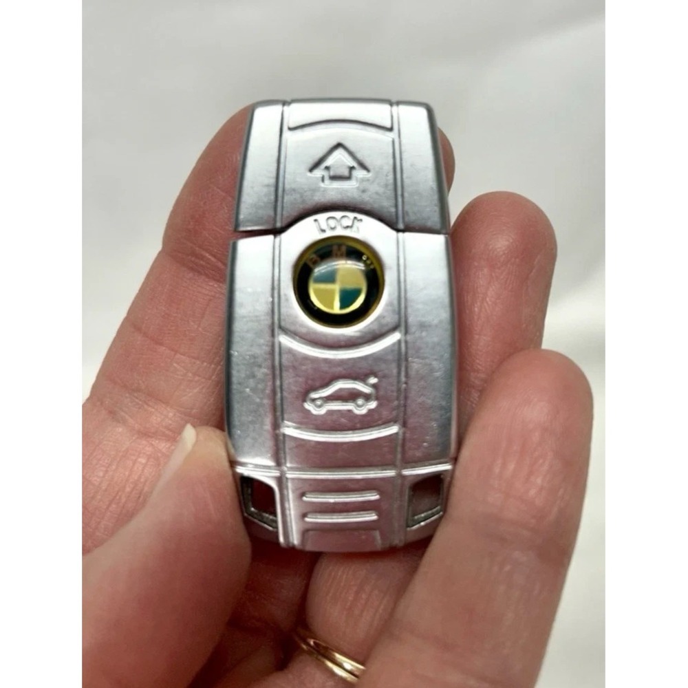 BMW Welcome Chrome Metal Key Fob Style USB Thumb Flash Drive 2GB Memory (SH5)